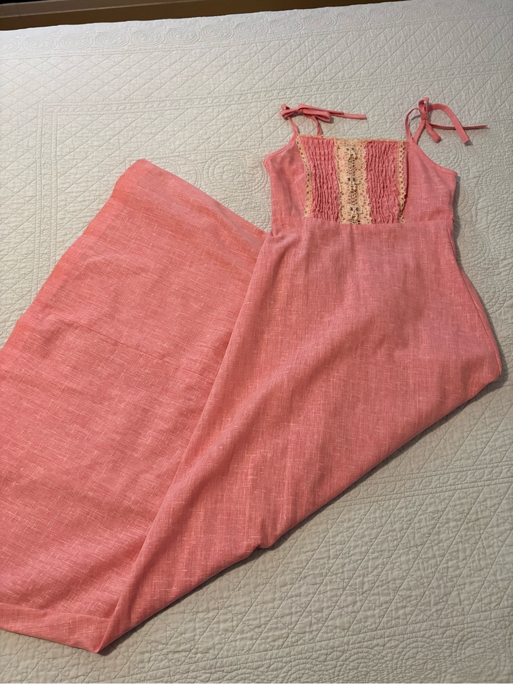 Vintage pink spaghetti strap maxi dress. Size XS.